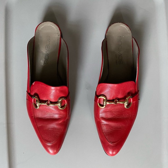 Red Leather Mules - Picture 7 of 7